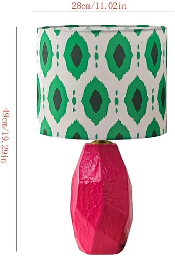 Vista 2 de Lamp for Desk Pink Ceramic Table Lamp Bedroom Study Bedside Lamp Retro Atmosphere Lamp Desk Lamps for Home Office
