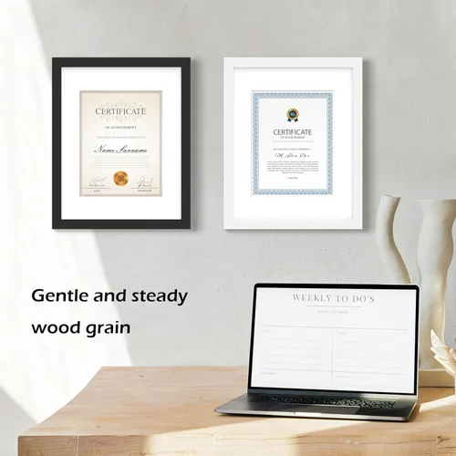 Vista 6 de FrameWorks - Paquete de 2 - Marcos clásicos de madera para documentos y diplomas de 8.5 x 11 pulgadas con vidrio templado - Negro