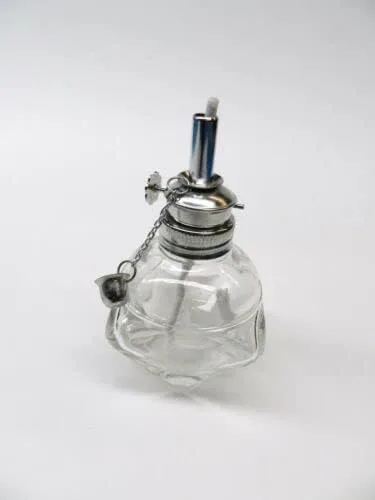 Vista 8 de JTS Lámpara de alcohol Spirit Lamp Burner ajustable 3/16 mecha 4oz vidrio facetado cera trabajo