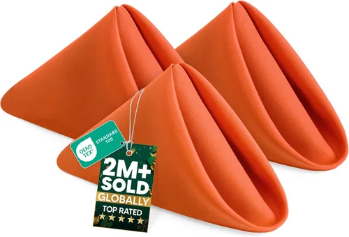 Vista 23 de Utopia Home Paquete de 24 servilletas de tela de 20 x 20 pulgadas, servilletas de cena 100% poliéster con bordes dobladillos, servilletas lavables
