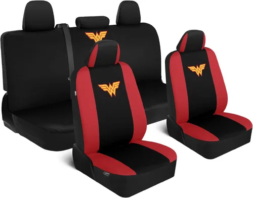 Vista 10 de BDK Warner Bros DC Comics Batman - Fundas de asiento delantero y almohadillas para cinturón de seguridad, ajuste universal para camiones, SUV