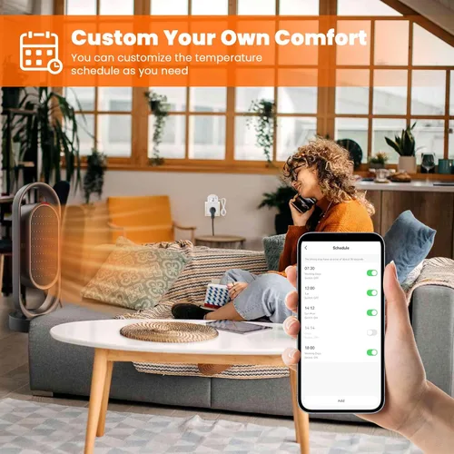 Vista 5 de briidea Smart WiFi Calefacción Refrigeración Toma controlada de temperatura, compatible con Alexa, Google Assistant, ideal para el hogar