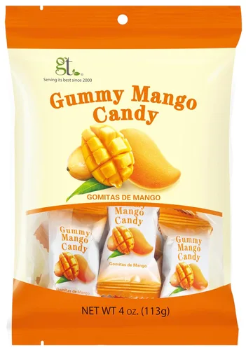 Vista 4 de GT Gummy Mango Candy, bolsa de 4 onzas (paquete de 1)