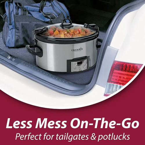 Vista 6 de Crock-Pot Lonchera eléctrica y olla de cocción lenta programable de 6 cuartos de galón con temporizador digital, acero inoxidable (SCCPVL610-S-A)