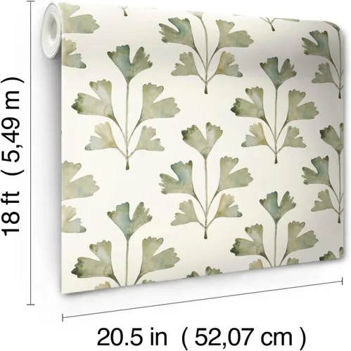 Vista 5 de RoomMates RMK12641PL - Papel pintado neutro para despegar y pegar de gato Coquillette Gingko