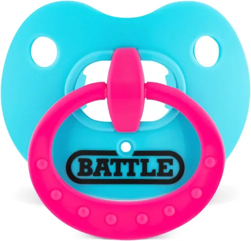 Battle Sports Binky Oxygen - Protector bucal para fútbol con correa desmontable, máxima transpirabilidad, funciona con aparatos dentales y no