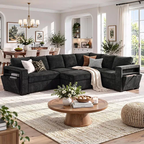 Vista 14 de LUMISOL Sofá modular extragrande de 120.8 pulgadas, 7 plazas, color beige