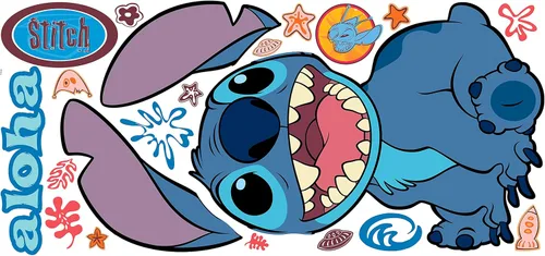 Vista 2 de Calcomanías de pared gigantes de Disney Stitch para despegar y pegar de RoomMates, RMK5110GM