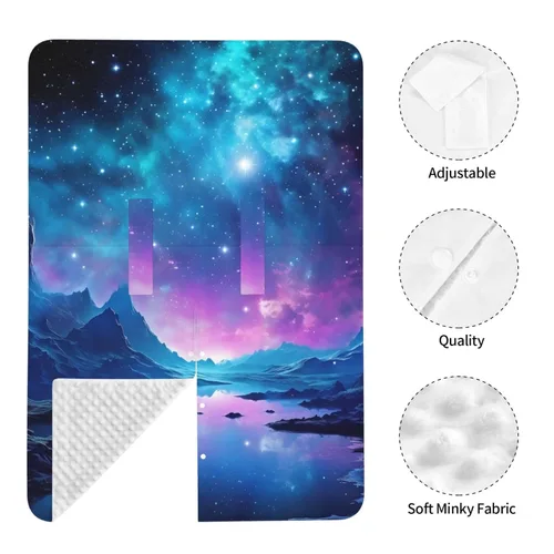 Vista 7 de Baby Car Seat Canopy Cover for Mom, Soft Breathable Nursing Breastfeeding Covers Multi Use Stroller Sun Shade Newborn Shower Gift，Cool Star River