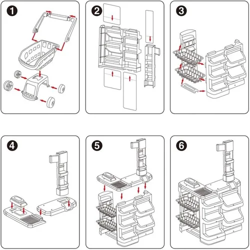 Vista 8 de Carrito de compras de juguete, carrito de comestibles para niños, carrito de compras para niños con alimentos, carrito de comestibles de juego
