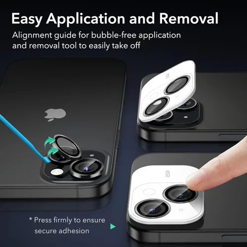 Vista 5 de ESR Protector de Lente de Cámara para iPhone 15/15 Plus/14/14 Plus, Protectores de Lente Individuales Ultrarresistentes HD, Resistente a Arañazos