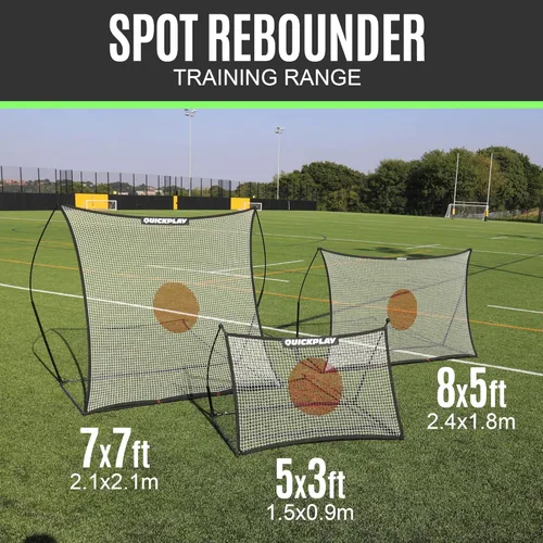 Vista 9 de QuickPlay Red de rebote Spot Target para fútbol Red de rebote resistente al clima con bolsa de transporte Ideal para práctica de pases