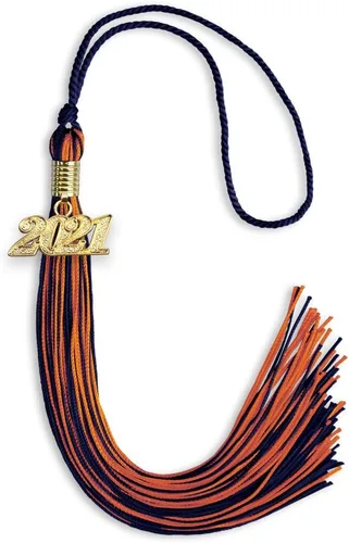 Vista 97 de Endea Graduation - Borla de doble color mixto con fecha dorada (negro/dorado antiguo, 2021)