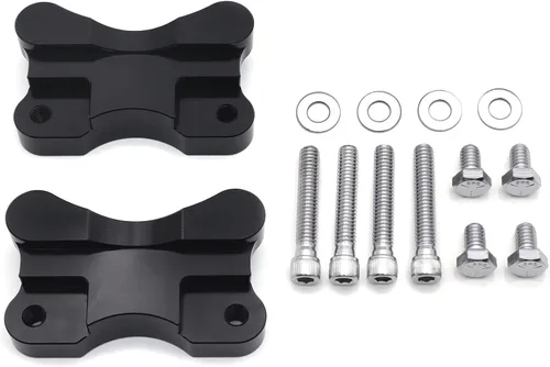 Vista 7 de H2702- Soporte de montaje para adaptador de guardabarros a horquilla negro compatible con Harley FLST 86-14 con rueda de 21 pulgadas