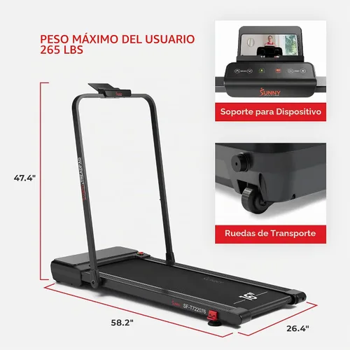 Vista 8 de Sunny Health & Fitness Treadpad Auto Incline Treadmill Walking Pad