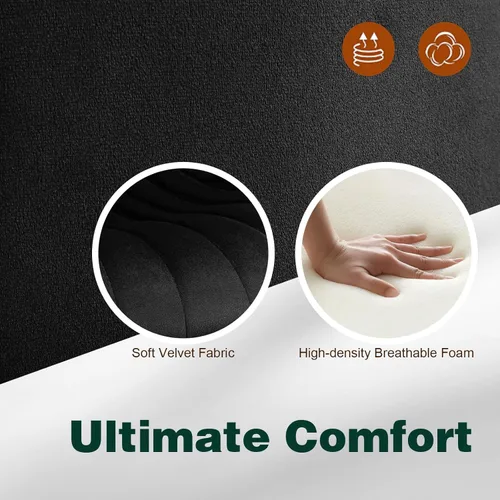 Vista 25 de Juego de 2 taburetes de bar modernos, taburetes de bar giratorios de altura ajustable de terciopelo, sillas de encimera de isla de cocina sin brazos