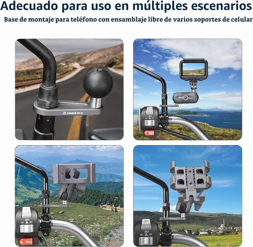 Vista 8 de FANAUE Base de bola con adaptador de cabeza de perno en ángulo de 1 pulgada con orificio de montaje de 0.394 pulgadas, cabezal de bola de aluminio