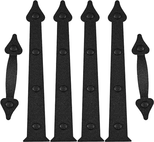 Kit de accesorios magnéticos decorativos para puerta de garaje, bisagras de imitación, 6 piezas de detalles para puerta de garaje, color: negro (2