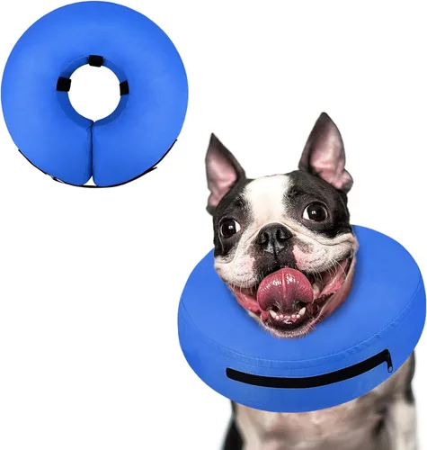 Vista 22 de Supet Collar de Cono Inflable para Perro Alternativa Después de la Cirugía, Collar de Cuello de Dona para Perro de Recuperación Collar E, Collar
