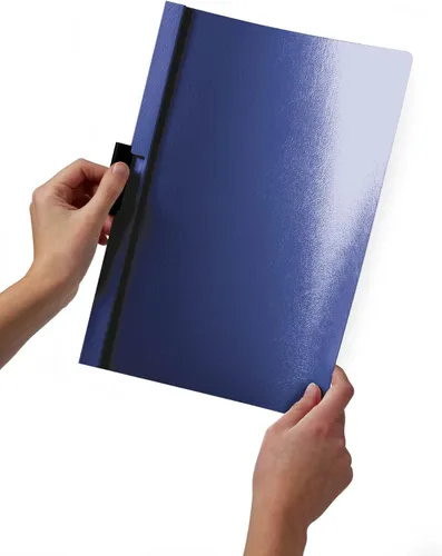 Vista 4 de Durable DURACLIP 60 carpetas de clip A4 con capacidad para hasta 60 hojas de papel A4, clip de resorte de metal resistente, paquete de 5 carpetas