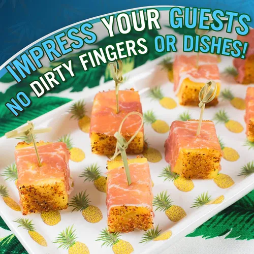 Vista 5 de 200 palillos de cóctel de bambú de 4.7 pulgadas, palillos de cóctel hechos a mano, palillos de cóctel de frutas para aperitivos, palillos de dientes