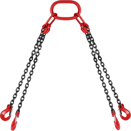 Vista 10 de VEVOR Eslinga de cadena, cadenas de elevación de 1/4 pulgadas x 5 pies con ganchos de agarre de 4 brazos, eslinga de elevación de acero de aleación