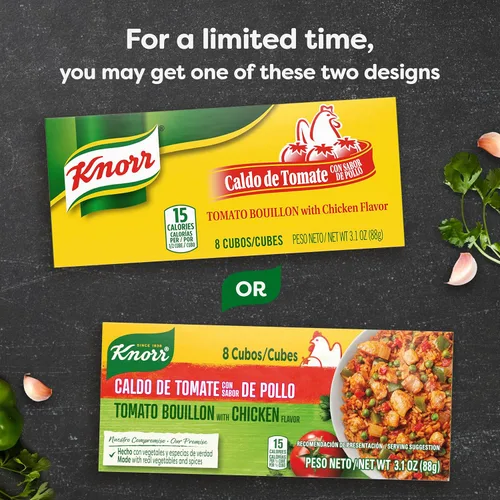 Vista 2 de Knorr Cubitos de caldo, tomate con sabor a pollo, cajas de 8 unidades (paquete de 24)