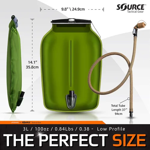 Vista 2 de Source Tactical Gear 3L Widepac Depósito de hidratación de bajo perfil
