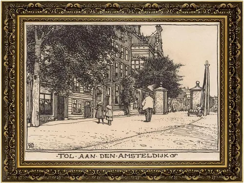 Vintage Framed Street Scene Wall Art Canvas Print Oil Paintings Reproduction World Classics Retro Poster Painting Home Decor ,Elegant Pictures for