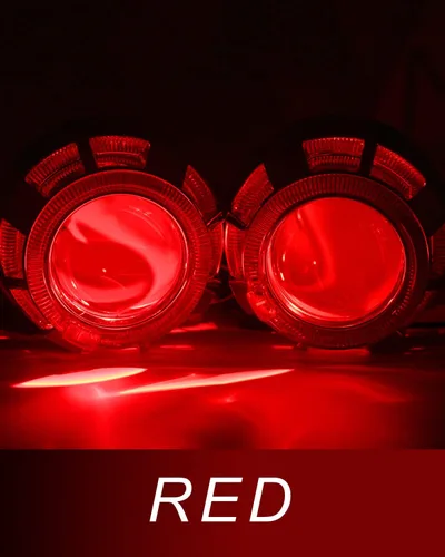 Vista 6 de Qasim módulo LED ojo de demonio DRL para lente de proyector, conversión DIY, ojo rojo demoníaco malvado - 2 paquete