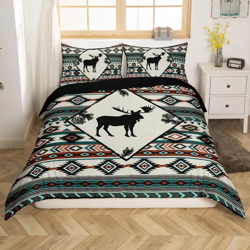 Vista 21 de Erosebridal Juego de funda de edredón de oso rústico de caza, juego de ropa de cama tamaño Queen, funda de edredón de selva de granja, funda