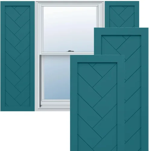 Ekena Millwork TFP001HB18X059AN - Persianas de montaje fijo de PVC de un solo panel de espiga de estilo moderno de ajuste verdadero, (por par de