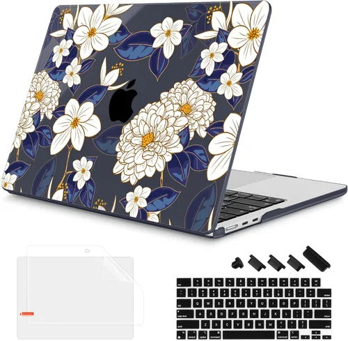 Vista 9 de Mektron Diseñada para MacBook Air 2025/2024/2023 de 15 PULGADAS M4 A3241 /M3 A3114 /M2 A2941, Carcasa de Cubierta Rígida de Plástico Impreso