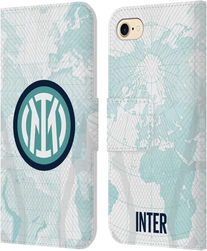 Vista 101 de Head Case Designs Officially Licensed Inter Milan Away 2025/26 Crest Kit Leather Wallet Case Compatible with Apple iPhone 7 Plus/iPhone 8 Plus