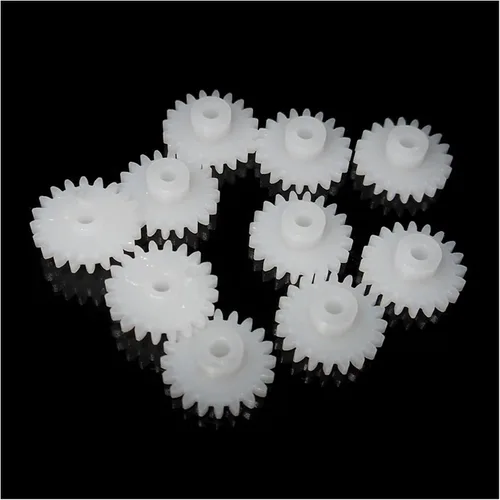 Vista 2 de Industria 202A módulo 0.5M 20 dientes de plástico engranaje rueda accesorios POM 20T 0.079 in eje agujero engranajes 100 unids/lote
