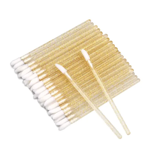 Vista 15 de 100 piezas de aplicadores de brillo labial, pinceles desechables aplicadores de brillo labial varitas de brillo labial aplicadores kit de Rosa bebé