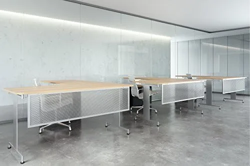 Vista 2 de OBEX Panel de policarbonato montado en la mesa, fácil de instalar, protectores de privacidad para recepción, oficina y escritorio de estudiantes, 12