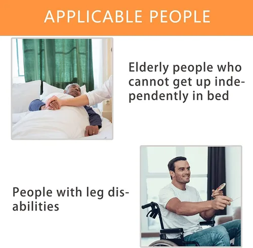 Vista 4 de Trapecio de cama para ancianos, trapecio montado en el techo para transferencia de movilidad de cama, escalera de pie para discapacitados, ancianos