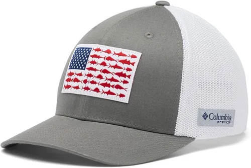 Vista 3 de Columbia Gorra de malla PFG con diseño de bandera de peces de Canadá