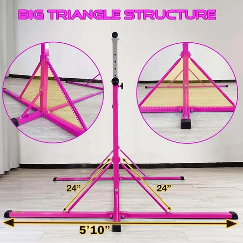 Vista 3 de Gymnastics Bar, 5'10” Base length 45" to 71" Adjustable Horizontal Bar for Serious Training, 500 LBS Capacity, Professional Home Gym Equipment with