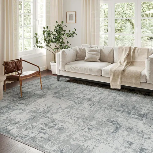 Vista 4 de Art&Tuft Alfombra lavable de 5 x 7 pies, con parte trasera antideslizante, resistente a las manchas, para sala de estar, plegable, lavable a máquina