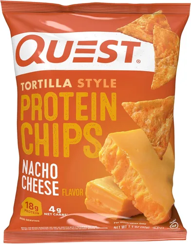 Vista 5 de Quest Nutrition - Galletas de queso cheddar picante, 0.35 oz de chips de proteína estilo tortilla y proteínas, bajo en carbohidratos, queso nacho