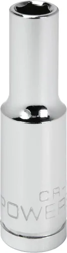 Vista 6 de Powerbuilt 3/8 de pulgada x 1/2 pulgada SAE Deep Socket, 12 puntos, cromo-vanadio, marca de tamaño - 940046
