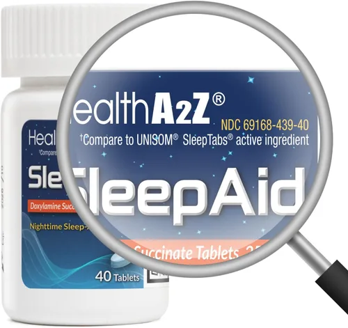 Vista 3 de HealthA2Z® Sleep Aid Succinato de doxilamina 25 mg No crea hábito (40 unidades (Paquete de 1))