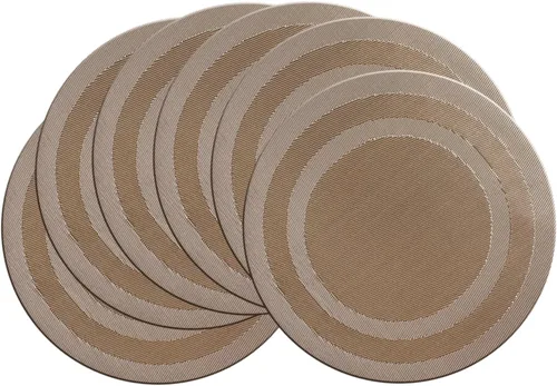 Vista 16 de PIGCHCY Juego de 6 manteles individuales en forma de cuña con centro de mesa, redondos, lavables, resistentes al calor, manteles individuales