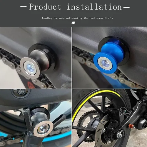Vista 6 de WIRMEC Motorcycle CNC Swingarm Spool Slider 6mm Bracket Chainstay Screw for Yamaha XT 660 XT660 X R Z 2004-2017 2016 2015 (Color F)