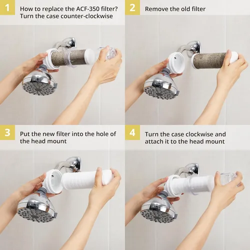 Vista 5 de VitaPure - Filtración de ducha en línea SUF-350P aka ES350P con filtro ACF PureMax