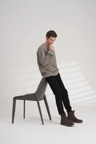 Vista 9 de Vostey Botas para hombre, botas casuales de motocicleta para hombre, botas chukka impermeables para hombre