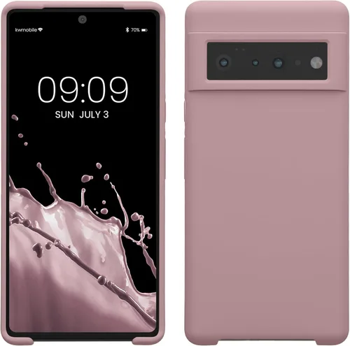 Vista 113 de kwmobile Funda Compatible con Google Pixel 6 Pro - Funda de teléfono de silicona TPU con acabado suave - Azul Arrecife