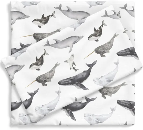 Vista 11 de Pobibaby - Sábana bajera ajustable de alta calidad, sábana encimera con funda de almohada - Mezcla de algodón ultrasuave, elegante patrón de bosque